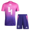 Camisola Alemanha Tah 4 Criança Equipamento Alternativa Euro 2024 Manga Curta